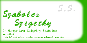 szabolcs szigethy business card